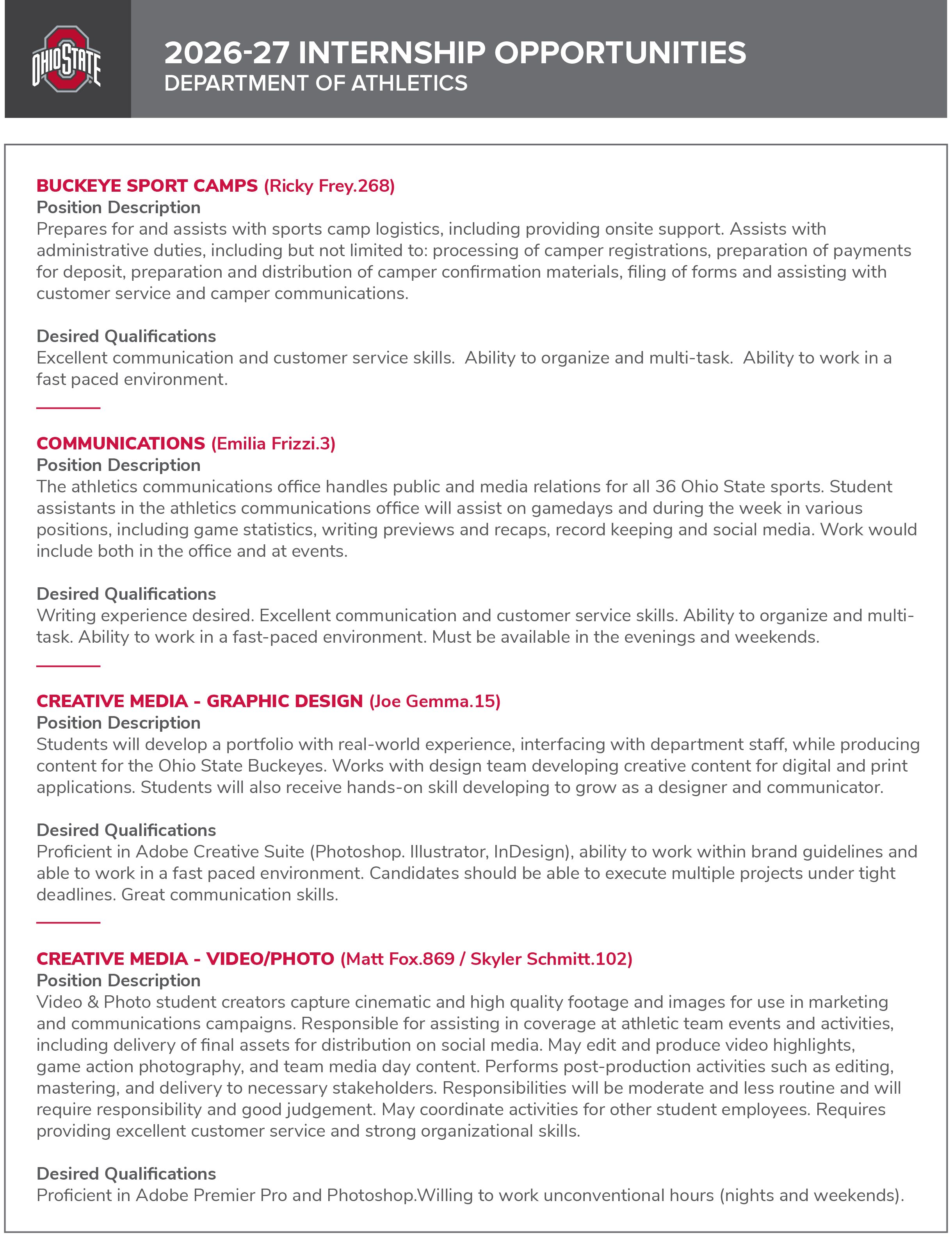 Page 1 of internships