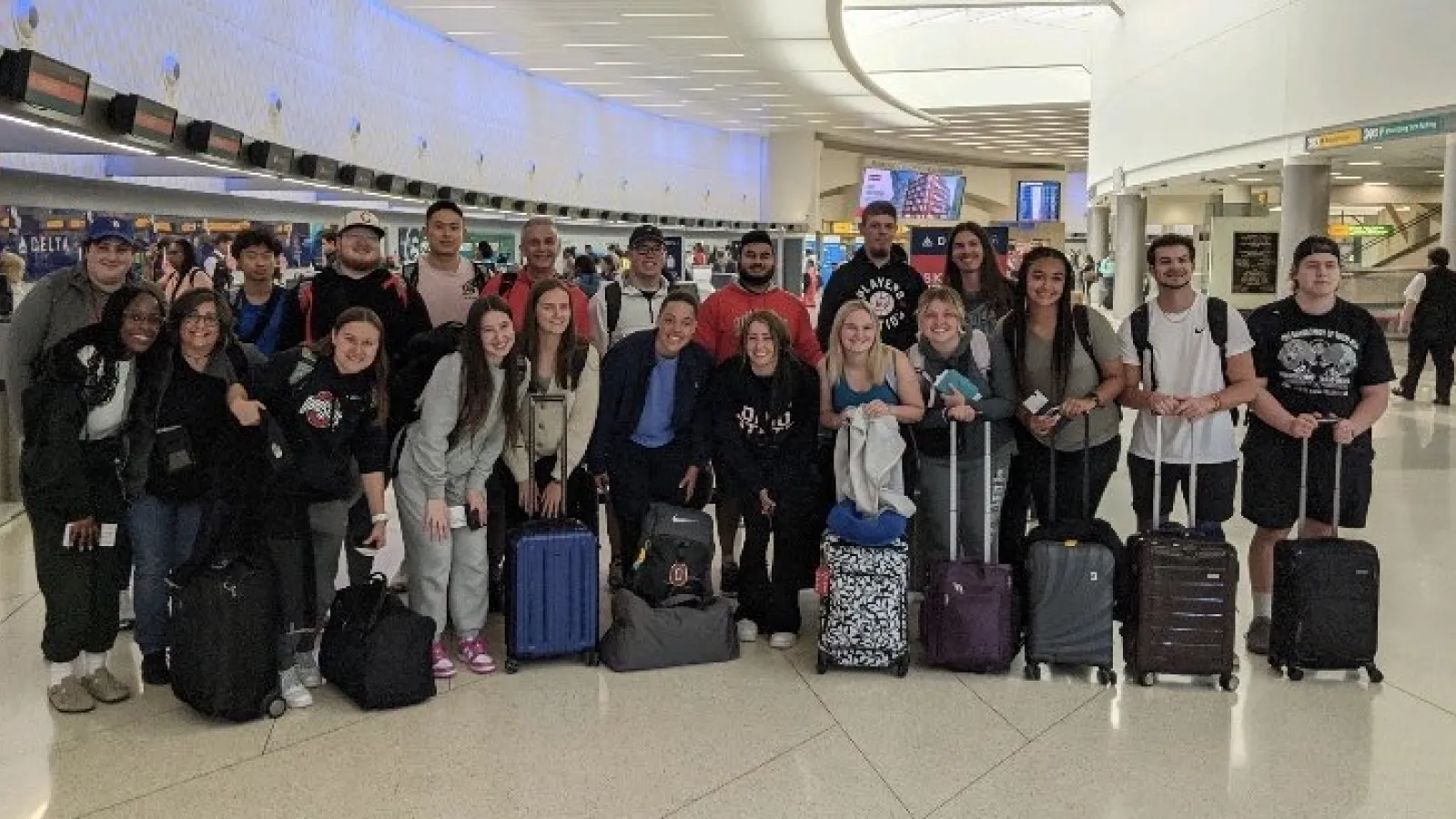 Students at airport