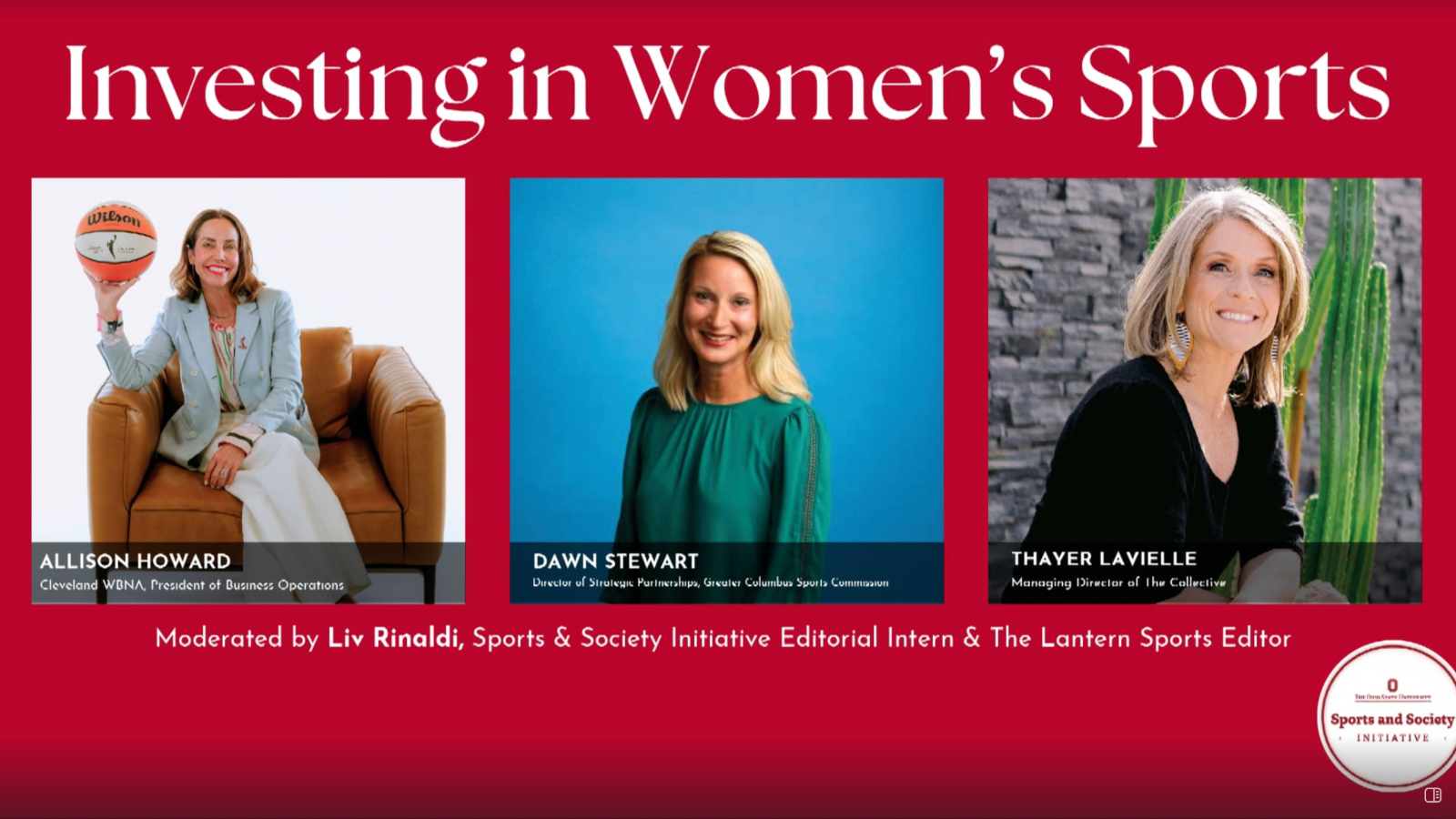 Investing in Women's Sports featuring Allison Howard, Dawn Stewart, and Thayer Lavielle