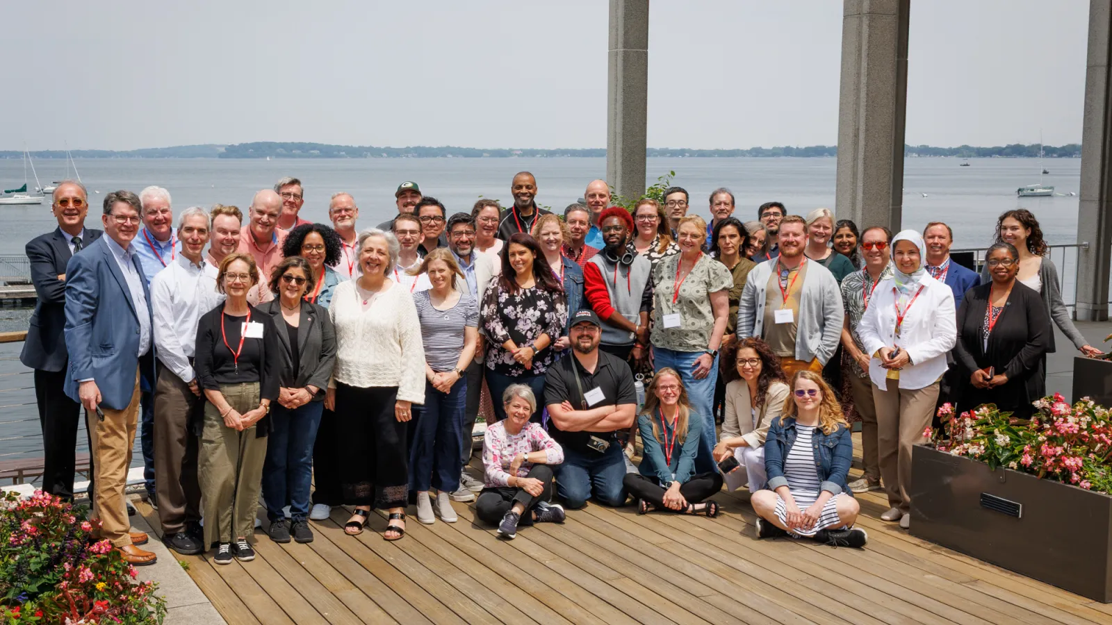 group of people by water