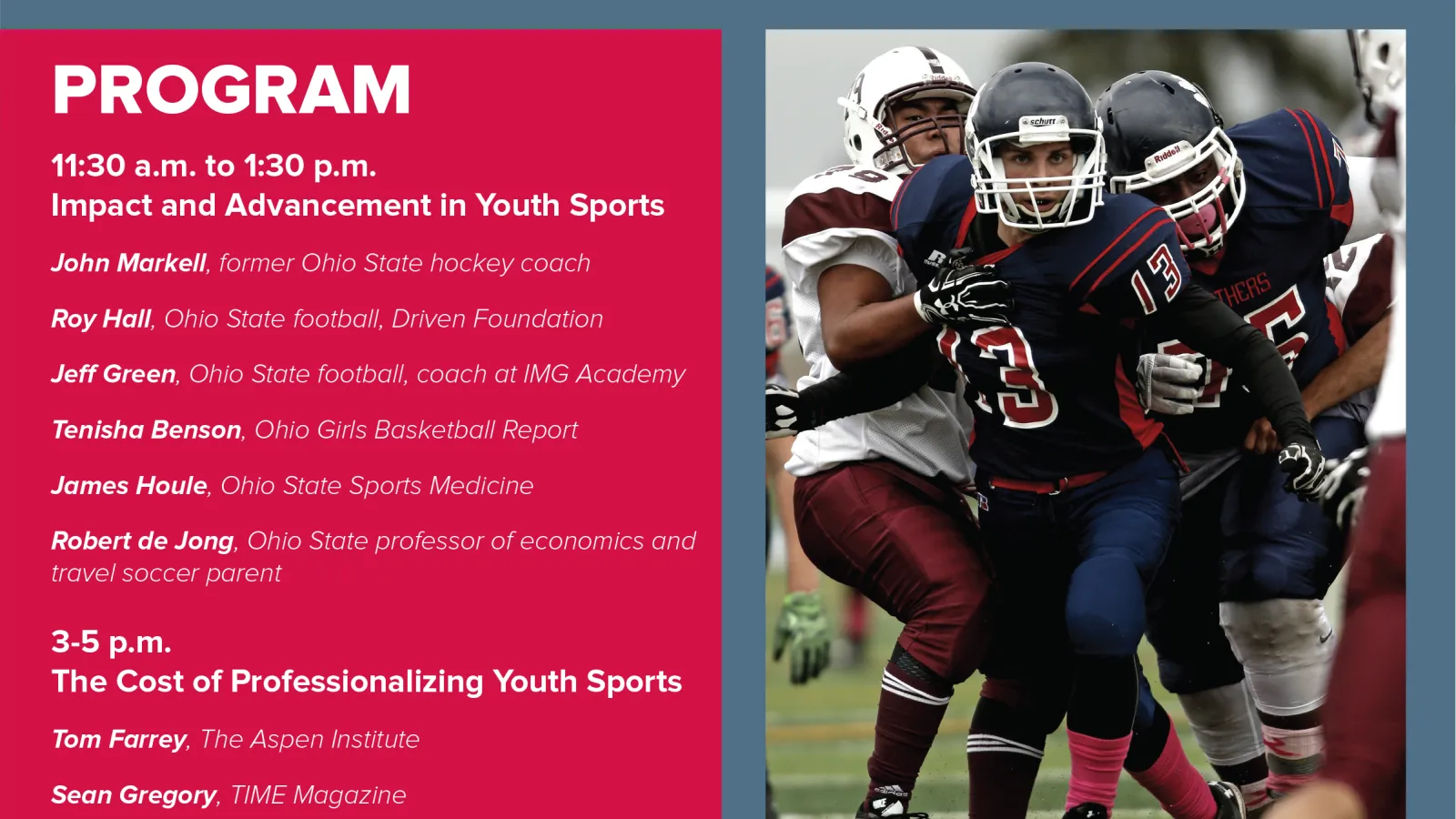 Professionalizing Youth Sports Event flyer