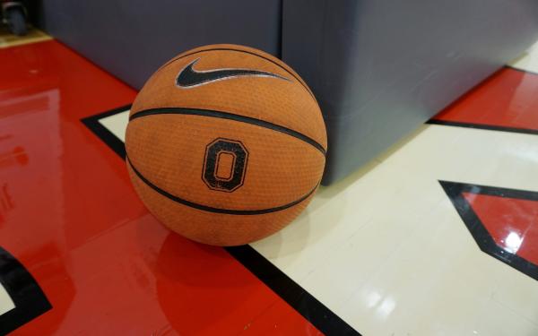 basketball with OSU logo