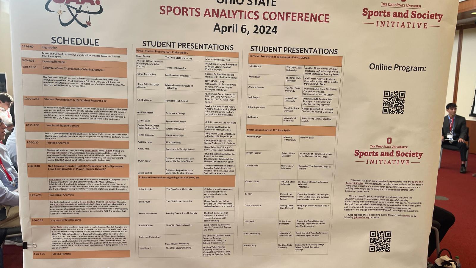 Poster with schedule for data analytics conference